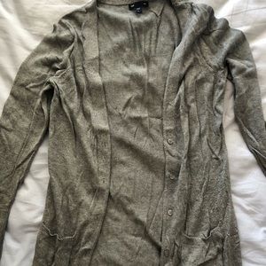 Gray Gap Cardigan with Silver Lining